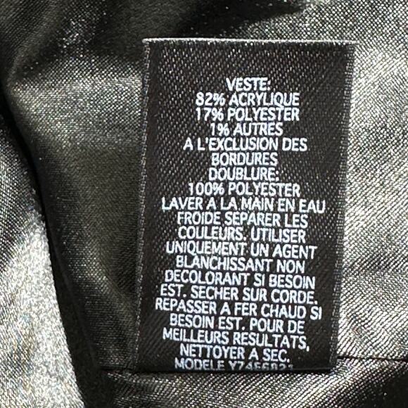 Guess Tweed Cropped Blazer Snap Pockets Black and White Women XS NWT - Picture 11 of 11